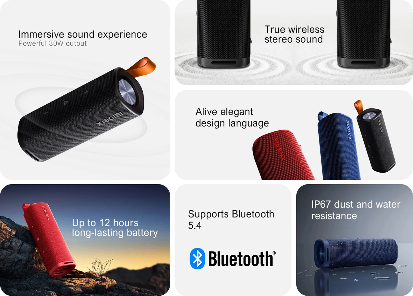 NEW Xiaomi Sound Outdoor Speacker 30W Portable Speaker 12-Hour Ultra-Long Battery Life IP67 Bluetooth 5.4 Wireless Soundbox