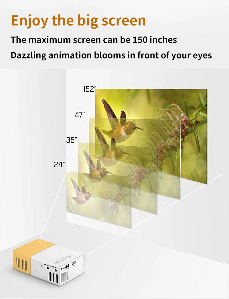 Pocket projector YG300, high-definition projector, a good choice for gifts, does not take up space and is suitable for outdoor