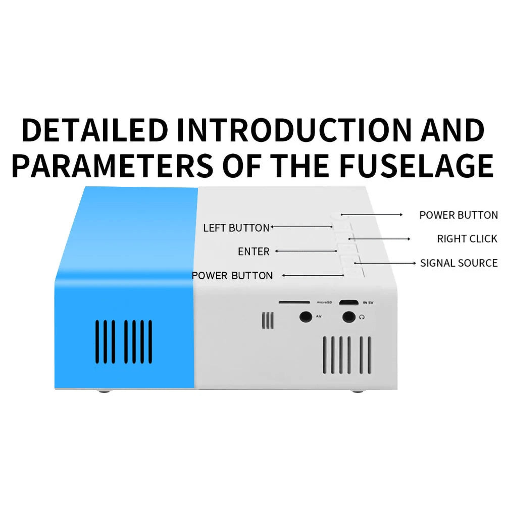 Pocket projector YG300, high-definition projector, a good choice for gifts, does not take up space and is suitable for outdoor