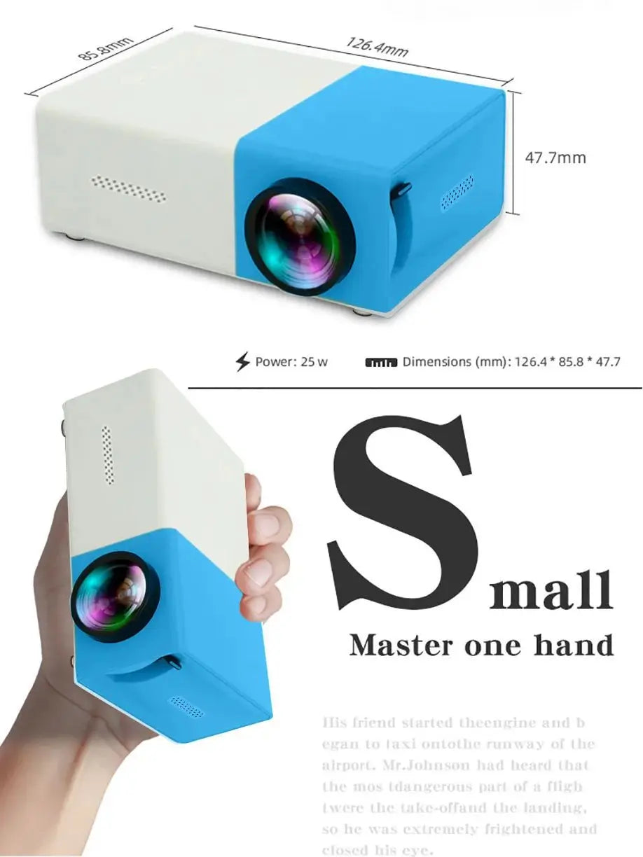 Pocket projector YG300, high-definition projector, a good choice for gifts, does not take up space and is suitable for outdoor
